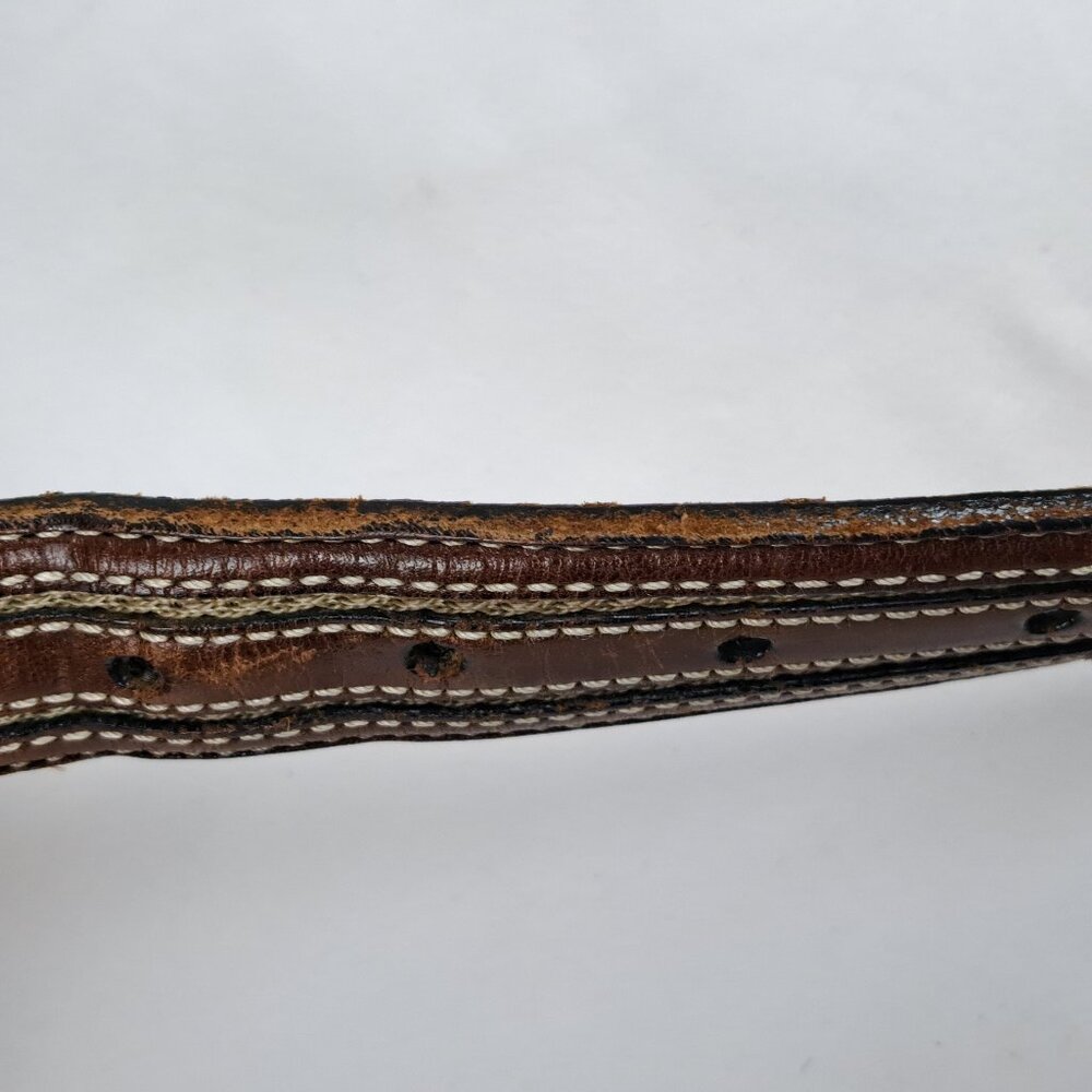 Tommy Bahama Leather & Woven Nylon Belt Size 38 Made in Spain - Picture 12 of 16